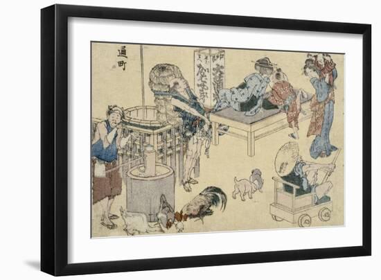 Scènes de rue nouvellement publiées-Katsushika Hokusai-Framed Giclee Print