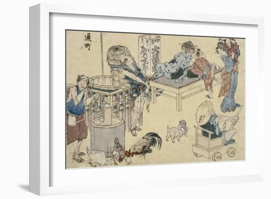 Scènes de rue nouvellement publiées-Katsushika Hokusai-Framed Giclee Print