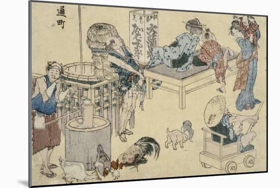 Scènes de rue nouvellement publiées-Katsushika Hokusai-Mounted Giclee Print