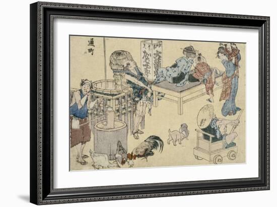 Scènes de rue nouvellement publiées-Katsushika Hokusai-Framed Giclee Print