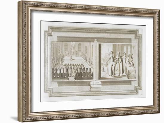 Scenes Depicting an Ambassadorial Audience with the Czar of Russia and Muscovites Declaring an Oath-Pieter Van Der Aa-Framed Giclee Print