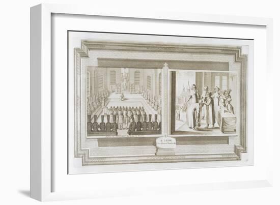 Scenes Depicting an Ambassadorial Audience with the Czar of Russia and Muscovites Declaring an Oath-Pieter Van Der Aa-Framed Giclee Print