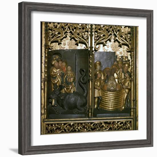 Scenes from a carved wooden altarpiece, 16th century-Unknown-Framed Giclee Print