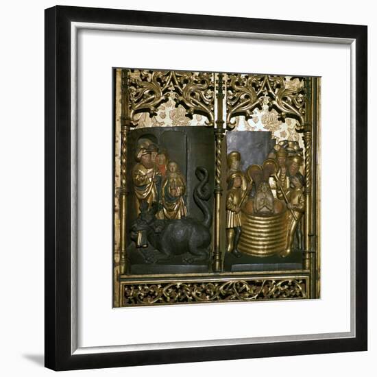 Scenes from a carved wooden altarpiece, 16th century-Unknown-Framed Giclee Print