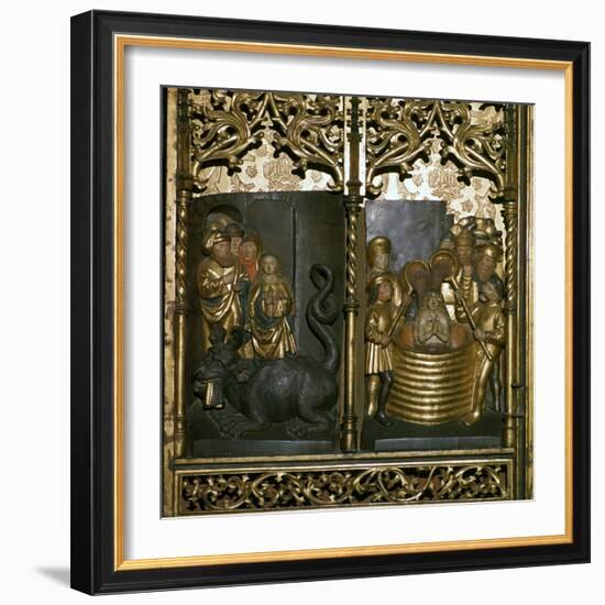 Scenes from a carved wooden altarpiece, 16th century-Unknown-Framed Giclee Print