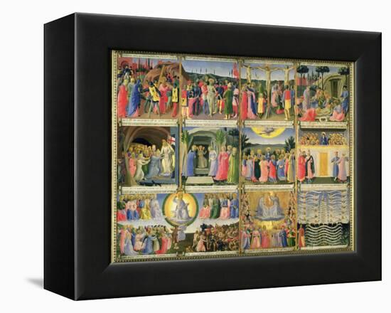 Scenes from Passion of Christ and Last Judgement, Originally Drawers from a Cabinet Storing Silver-Fra Angelico-Framed Premier Image Canvas