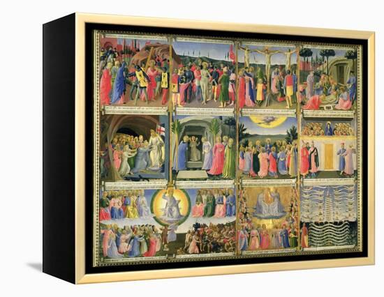 Scenes from Passion of Christ and Last Judgement, Originally Drawers from a Cabinet Storing Silver-Fra Angelico-Framed Premier Image Canvas