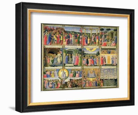 Scenes from Passion of Christ and Last Judgement, Originally Drawers from a Cabinet Storing Silver-Fra Angelico-Framed Giclee Print