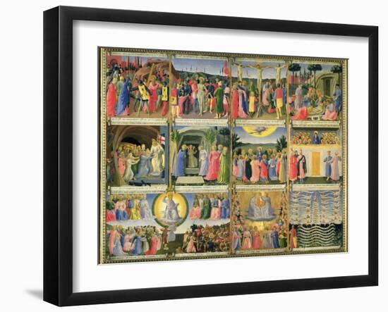 Scenes from Passion of Christ and Last Judgement, Originally Drawers from a Cabinet Storing Silver-Fra Angelico-Framed Giclee Print