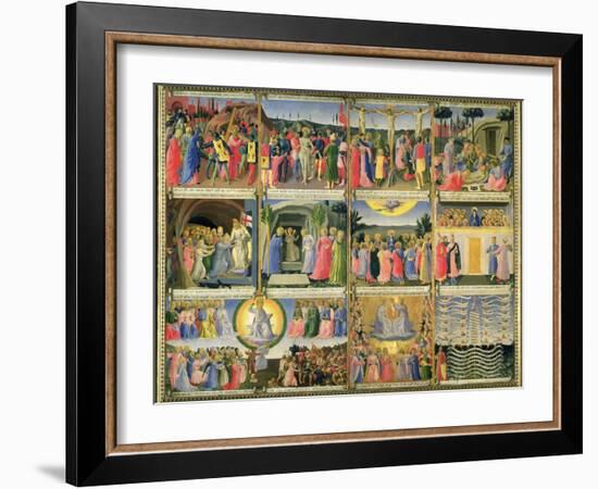 Scenes from Passion of Christ and Last Judgement, Originally Drawers from a Cabinet Storing Silver-Fra Angelico-Framed Giclee Print