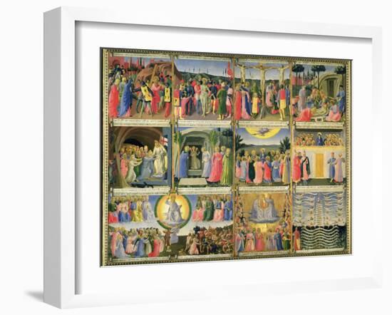 Scenes from Passion of Christ and Last Judgement, Originally Drawers from a Cabinet Storing Silver-Fra Angelico-Framed Giclee Print