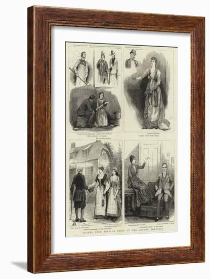 Scenes from Popular Plays at the London Theatres-null-Framed Giclee Print