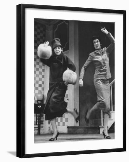 Scenes from Stage Play "Auntie Mame" Starring Rosalind Russell and Polly Rowles-Howard Sochurek-Framed Premium Photographic Print