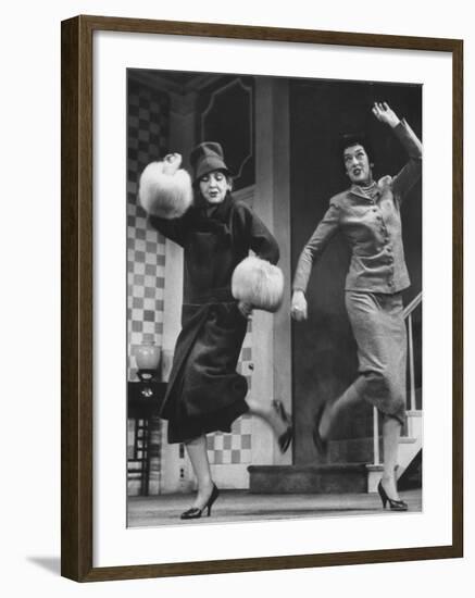 Scenes from Stage Play "Auntie Mame" Starring Rosalind Russell and Polly Rowles-Howard Sochurek-Framed Premium Photographic Print