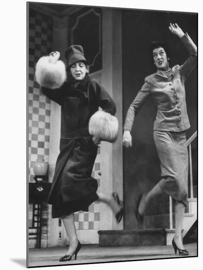 Scenes from Stage Play "Auntie Mame" Starring Rosalind Russell and Polly Rowles-Howard Sochurek-Mounted Premium Photographic Print