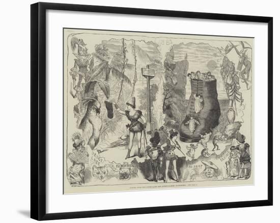 Scenes from the Drury-Lane and Covent-Garden Pantomimes-George Cruikshank-Framed Giclee Print