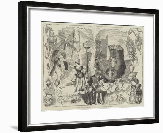 Scenes from the Drury-Lane and Covent-Garden Pantomimes-George Cruikshank-Framed Giclee Print