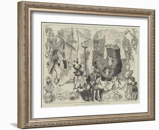 Scenes from the Drury-Lane and Covent-Garden Pantomimes-George Cruikshank-Framed Giclee Print