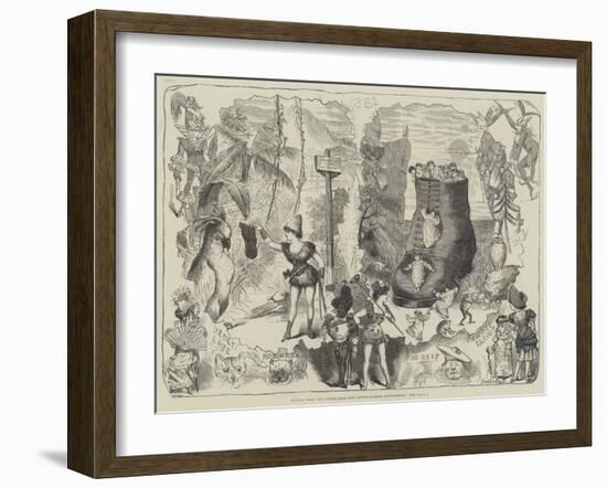 Scenes from the Drury-Lane and Covent-Garden Pantomimes-George Cruikshank-Framed Giclee Print