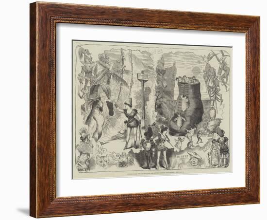 Scenes from the Drury-Lane and Covent-Garden Pantomimes-George Cruikshank-Framed Giclee Print