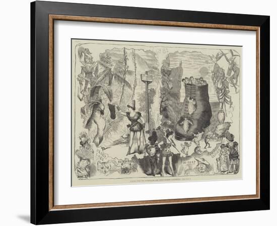 Scenes from the Drury-Lane and Covent-Garden Pantomimes-George Cruikshank-Framed Giclee Print