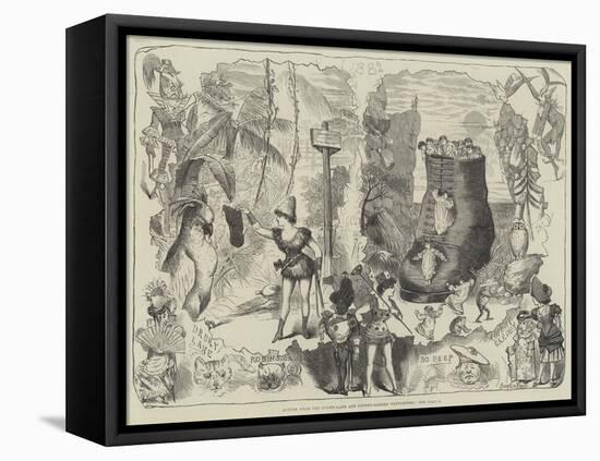 Scenes from the Drury-Lane and Covent-Garden Pantomimes-George Cruikshank-Framed Premier Image Canvas