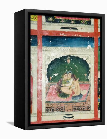 Scenes from the Kama Sutra from Cupboard in the Juna Mahal Fort, Dungarpur, Rajasthan State, India-R H Productions-Framed Premier Image Canvas