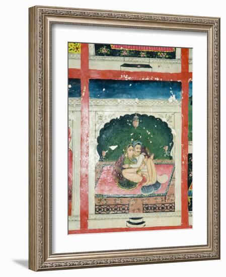 Scenes from the Kama Sutra from Cupboard in the Juna Mahal Fort, Dungarpur, Rajasthan State, India-R H Productions-Framed Photographic Print