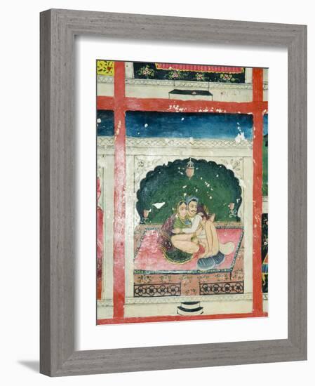 Scenes from the Kama Sutra from Cupboard in the Juna Mahal Fort, Dungarpur, Rajasthan State, India-R H Productions-Framed Photographic Print