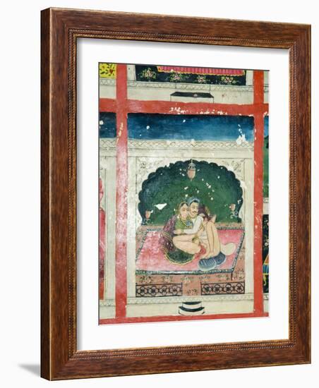 Scenes from the Kama Sutra from Cupboard in the Juna Mahal Fort, Dungarpur, Rajasthan State, India-R H Productions-Framed Photographic Print