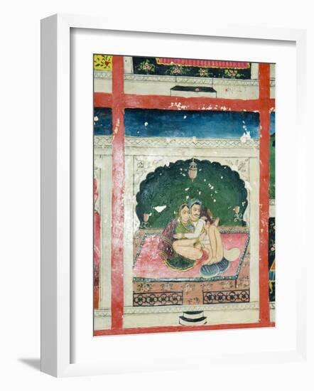 Scenes from the Kama Sutra from Cupboard in the Juna Mahal Fort, Dungarpur, Rajasthan State, India-R H Productions-Framed Photographic Print