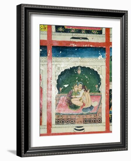 Scenes from the Kama Sutra from Cupboard in the Juna Mahal Fort, Dungarpur, Rajasthan State, India-R H Productions-Framed Photographic Print