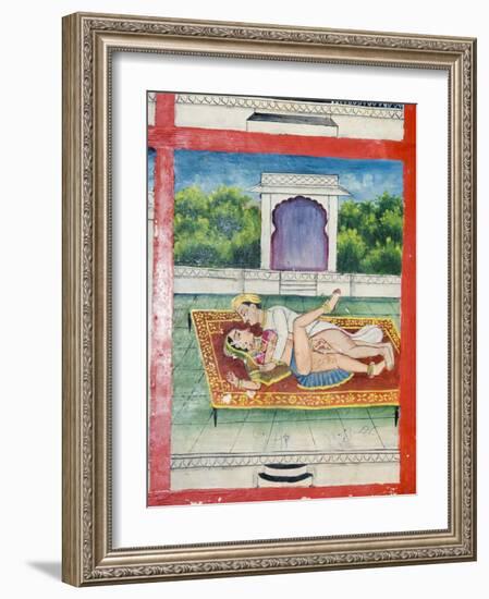 Scenes from the Kama Sutra from Cupboard in the Juna Mahal Fort, Dungarpur, Rajasthan State, India-R H Productions-Framed Photographic Print