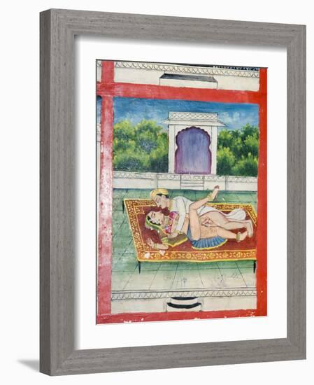 Scenes from the Kama Sutra from Cupboard in the Juna Mahal Fort, Dungarpur, Rajasthan State, India-R H Productions-Framed Photographic Print