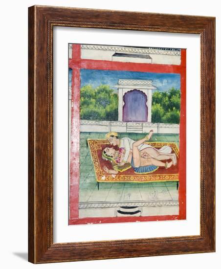 Scenes from the Kama Sutra from Cupboard in the Juna Mahal Fort, Dungarpur, Rajasthan State, India-R H Productions-Framed Photographic Print