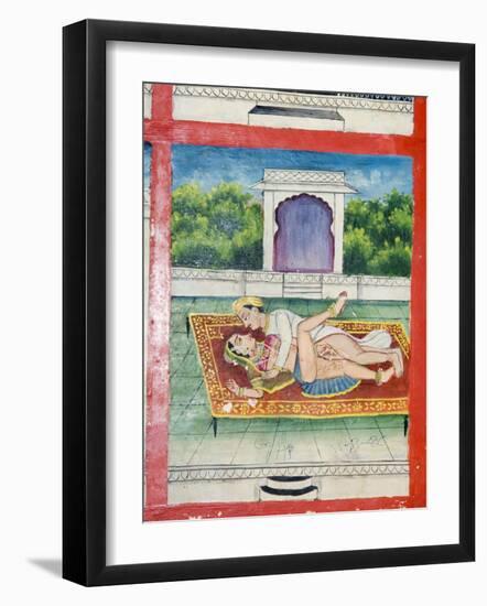 Scenes from the Kama Sutra from Cupboard in the Juna Mahal Fort, Dungarpur, Rajasthan State, India-R H Productions-Framed Photographic Print