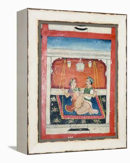 Scenes from the Kama Sutra from Cupboard in the Juna Mahal Fort, Dungarpur, Rajasthan State, India-R H Productions-Framed Premier Image Canvas