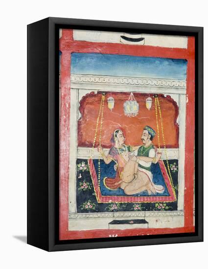 Scenes from the Kama Sutra from Cupboard in the Juna Mahal Fort, Dungarpur, Rajasthan State, India-R H Productions-Framed Premier Image Canvas