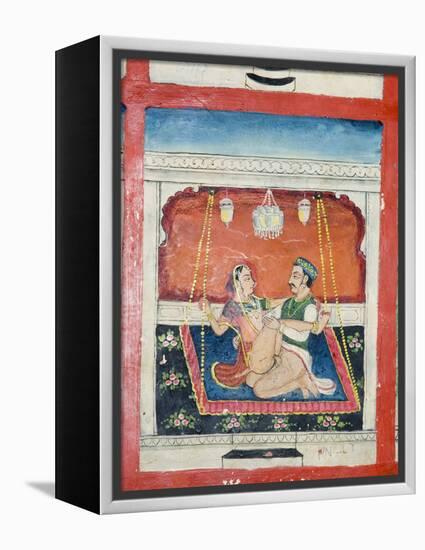 Scenes from the Kama Sutra from Cupboard in the Juna Mahal Fort, Dungarpur, Rajasthan State, India-R H Productions-Framed Premier Image Canvas