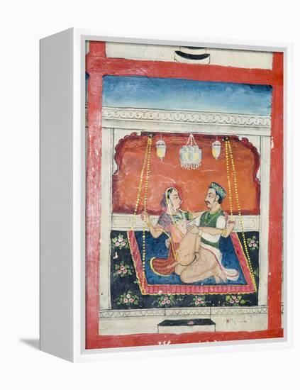 Scenes from the Kama Sutra from Cupboard in the Juna Mahal Fort, Dungarpur, Rajasthan State, India-R H Productions-Framed Premier Image Canvas