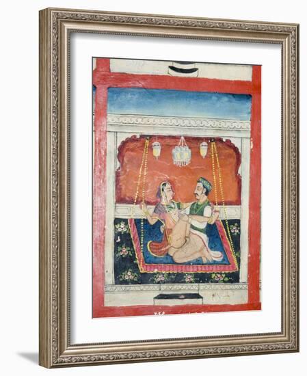 Scenes from the Kama Sutra from Cupboard in the Juna Mahal Fort, Dungarpur, Rajasthan State, India-R H Productions-Framed Photographic Print