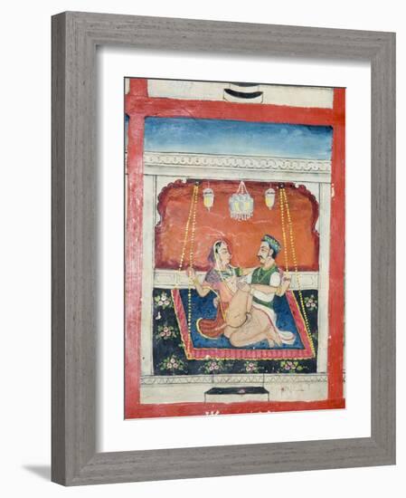 Scenes from the Kama Sutra from Cupboard in the Juna Mahal Fort, Dungarpur, Rajasthan State, India-R H Productions-Framed Photographic Print