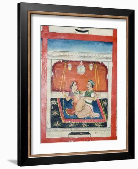 Scenes from the Kama Sutra from Cupboard in the Juna Mahal Fort, Dungarpur, Rajasthan State, India-R H Productions-Framed Photographic Print