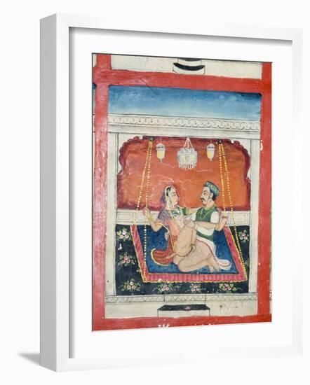 Scenes from the Kama Sutra from Cupboard in the Juna Mahal Fort, Dungarpur, Rajasthan State, India-R H Productions-Framed Photographic Print