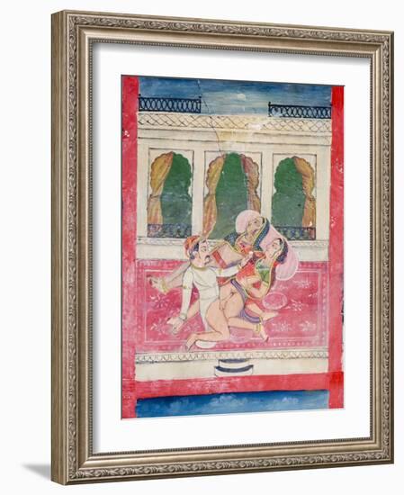 Scenes from the Kama Sutra from Cupboard in the Juna Mahal Fort, Dungarpur, Rajasthan State, India-R H Productions-Framed Photographic Print