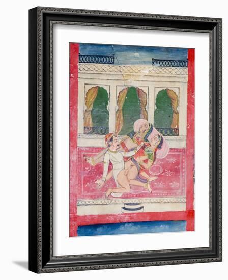 Scenes from the Kama Sutra from Cupboard in the Juna Mahal Fort, Dungarpur, Rajasthan State, India-R H Productions-Framed Photographic Print