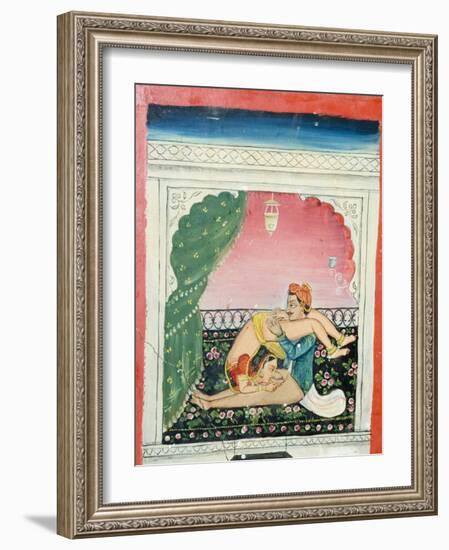 Scenes from the Kama Sutra from Cupboard in the Juna Mahal Fort, Dungarpur, Rajasthan State, India-R H Productions-Framed Photographic Print