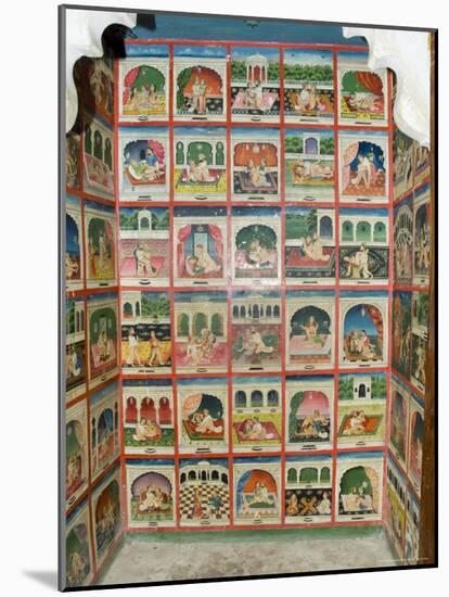 Scenes from the Kama Sutra in a Cupboard in the Juna Mahal Fort, Dungarpur, Rajasthan State, India-R H Productions-Mounted Photographic Print