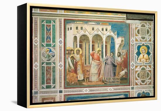 Scenes From the Life of Christ Expulsion of the Money Changers From the Temple-Giotto di Bondone-Framed Premier Image Canvas