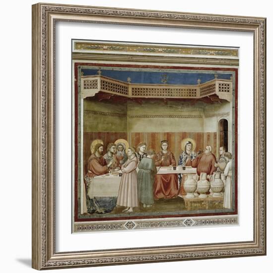 Scenes from the Life of Christ: Marriage at Cana-Giotto di Bondone-Framed Art Print